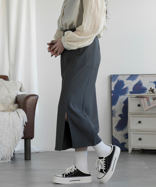 aimoha(アイモハ)の「スリットAラインスカート(スカート・レディース・グレー/ブラック・SMALL/MEDIUM/LARGE)」の14枚目の写真