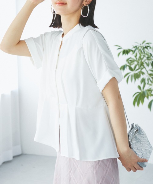 VIS(ビス)の「【WEB限定】【追加】ウエストタックブラウス(シャツ/ブラウス・レディース・ブラック系その他/キナリ/サックスブルー/ホワイト系その他5/ブラック/オフホワイト・FREE)」の2枚目の写真