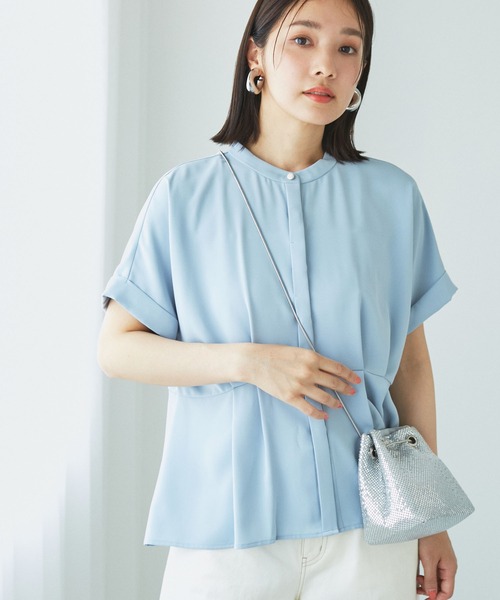 VIS(ビス)の「【WEB限定】【追加】ウエストタックブラウス(シャツ/ブラウス・レディース・ブラック系その他/キナリ/サックスブルー/ホワイト系その他5/ブラック/オフホワイト・FREE)」の6枚目の写真