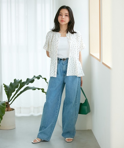 VIS(ビス)の「【WEB限定】【追加】ウエストタックブラウス(シャツ/ブラウス・レディース・ブラック系その他/キナリ/サックスブルー/ホワイト系その他5/ブラック/オフホワイト・FREE)」の12枚目の写真