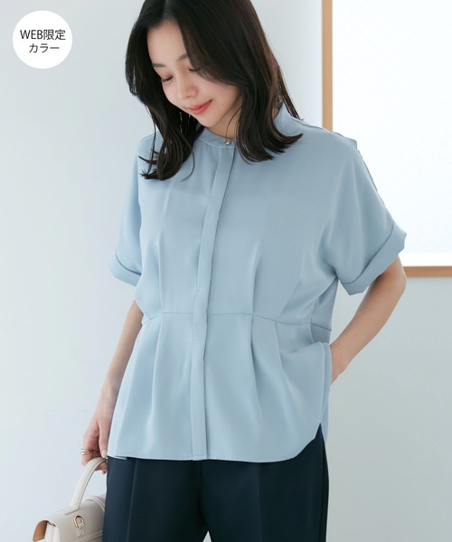 VIS(ビス)の「【WEB限定】【追加】ウエストタックブラウス(シャツ/ブラウス・レディース・ブラック系その他/キナリ/サックスブルー/ホワイト系その他5/ブラック/オフホワイト・FREE)」の10枚目の写真