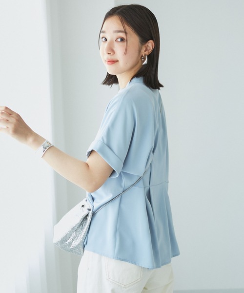 VIS(ビス)の「【WEB限定】【追加】ウエストタックブラウス(シャツ/ブラウス・レディース・ブラック系その他/キナリ/サックスブルー/ホワイト系その他5/ブラック/オフホワイト・FREE)」の7枚目の写真