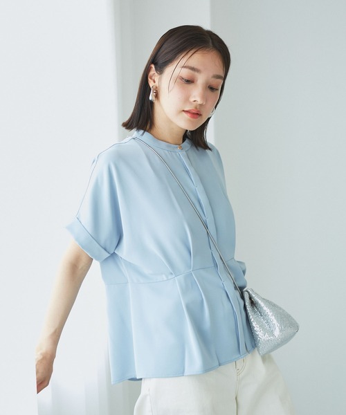 VIS(ビス)の「【WEB限定】【追加】ウエストタックブラウス(シャツ/ブラウス・レディース・ブラック系その他/キナリ/サックスブルー/ホワイト系その他5/ブラック/オフホワイト・FREE)」の8枚目の写真