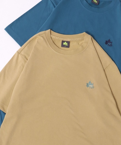 LOGOS(ロゴス)の「LOGOS/ロゴス ワンポイントロゴ刺繍 半袖Tシャツ レディース メンズ(Tシャツ/カットソー・メンズ・ブルー/ホワイト/グレー/ベージュ/カーキ/サックスブルー/ブラック/オレンジ・M/L/LL)」の4枚目の写真