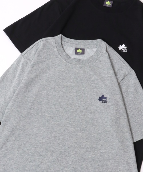 LOGOS(ロゴス)の「LOGOS/ロゴス ワンポイントロゴ刺繍 半袖Tシャツ レディース メンズ(Tシャツ/カットソー・メンズ・ブルー/ホワイト/グレー/ベージュ/カーキ/サックスブルー/ブラック/オレンジ・M/L/LL)」の3枚目の写真