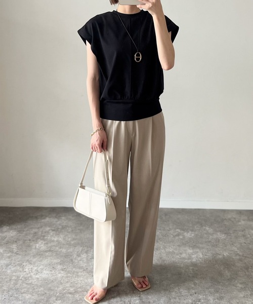 Emma Taylor(エマテイラー)の「ウェストコンシャスタックショルダープルオーバー(Tシャツ/カットソー・レディース・ホワイト/ブラック・FREE)」の8枚目の写真