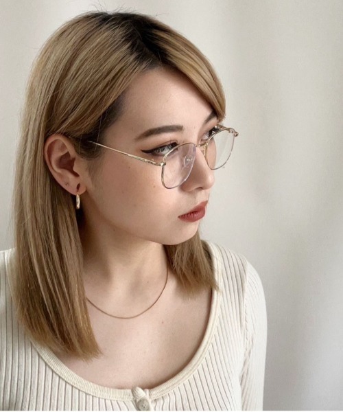 Jelly moo(ジェリームー)の「【 Jelly moo / ジェリームー 】 スクエア メタルフレーム クリアレンズ メガネ / 眼鏡(メガネ・レディース・シルバー/ゴールド/ブラック・FREE)」の6枚目の写真