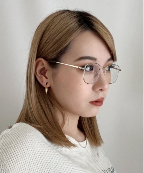 Jelly moo(ジェリームー)の「【 Jelly moo / ジェリームー 】 スクエア メタルフレーム クリアレンズ メガネ / 眼鏡(メガネ・レディース・シルバー/ゴールド/ブラック・FREE)」の7枚目の写真