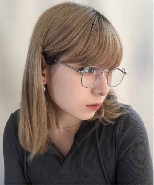 Jelly moo(ジェリームー)の「【 Jelly moo / ジェリームー 】 スクエア メタルフレーム クリアレンズ メガネ / 眼鏡(メガネ・レディース・シルバー/ゴールド/ブラック・FREE)」の4枚目の写真