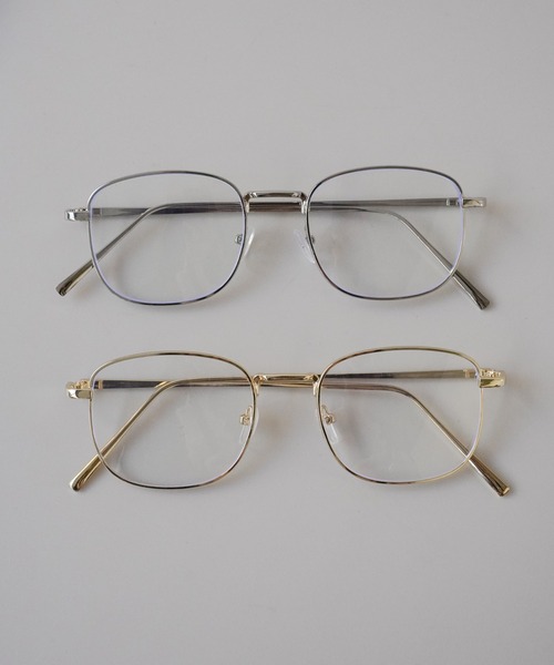 メタルフレーム 四角形メガネ 透明レンズ セール】【 Jelly moo / ジェリームー 】 スクエア メタルフレーム