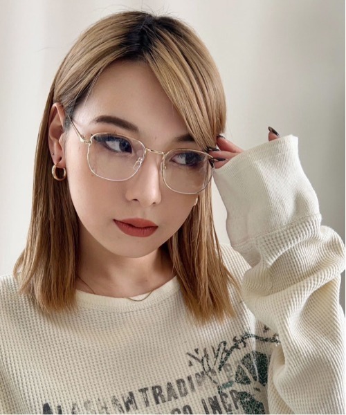 Jelly moo(ジェリームー)の「【 Jelly moo / ジェリームー 】 スクエア メタルフレーム クリアレンズ メガネ / 眼鏡(メガネ・レディース・シルバー/ゴールド/ブラック・FREE)」の11枚目の写真