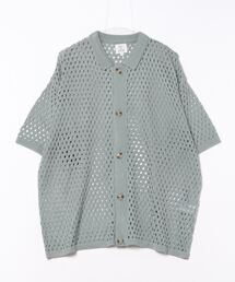 Revo. ニットメッシュ シャツカーディガン