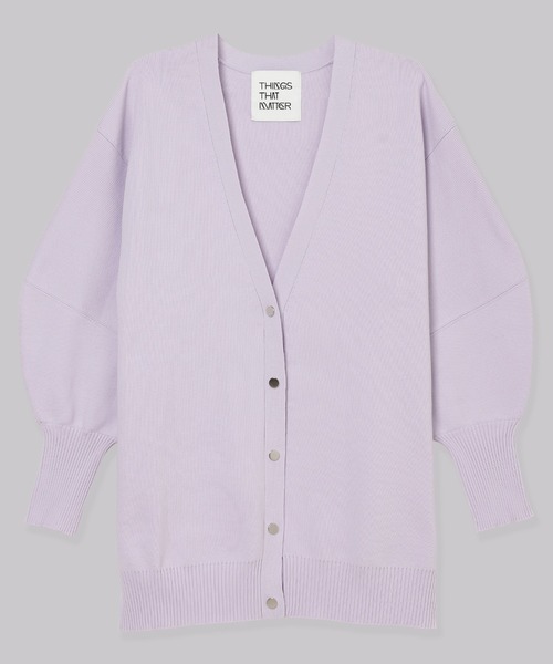 THINGS THAT MATTER(シングス ザット マター)の「FRONT SNAP BIG KNIT CARDIGAN / フロントスナップビッグニットカーディガン(カーディガン/ボレロ・レディース・アイボリー/ブラック/ミント/イエロー/ラベンダー/オレンジ・FREE)」の4枚目の写真
