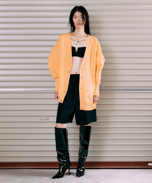 THINGS THAT MATTER(シングス ザット マター)の「FRONT SNAP BIG KNIT CARDIGAN / フロントスナップビッグニットカーディガン(カーディガン/ボレロ・レディース・アイボリー/ブラック/ミント/イエロー/ラベンダー/オレンジ・FREE)」の19枚目の写真