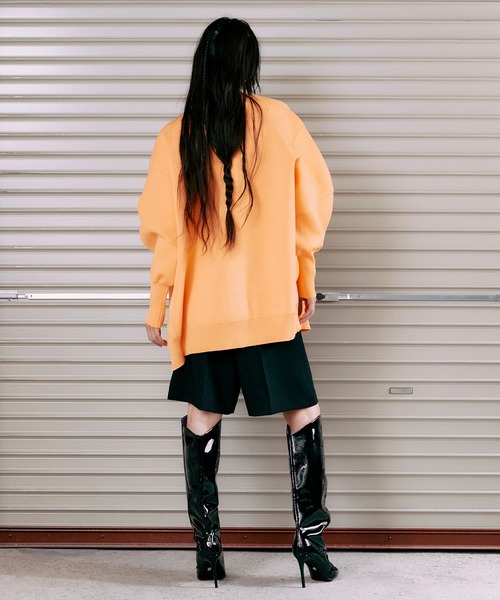 THINGS THAT MATTER(シングス ザット マター)の「FRONT SNAP BIG KNIT CARDIGAN / フロントスナップビッグニットカーディガン(カーディガン/ボレロ・レディース・アイボリー/ブラック/ミント/イエロー/ラベンダー/オレンジ・FREE)」の21枚目の写真