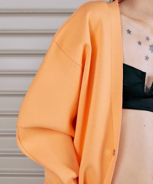 THINGS THAT MATTER(シングス ザット マター)の「FRONT SNAP BIG KNIT CARDIGAN / フロントスナップビッグニットカーディガン(カーディガン/ボレロ・レディース・アイボリー/ブラック/ミント/イエロー/ラベンダー/オレンジ・FREE)」の16枚目の写真