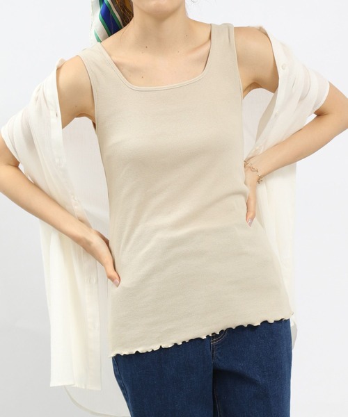 GLOBAL WORK Smile Seed Store（グローバルワーク スマイルシードストア）の「華奢リブタンクトップ/ 175793（タンクトップ・レディース・グレイッシュベージュ・MEDIUM/SMALL）」の4枚目の写真