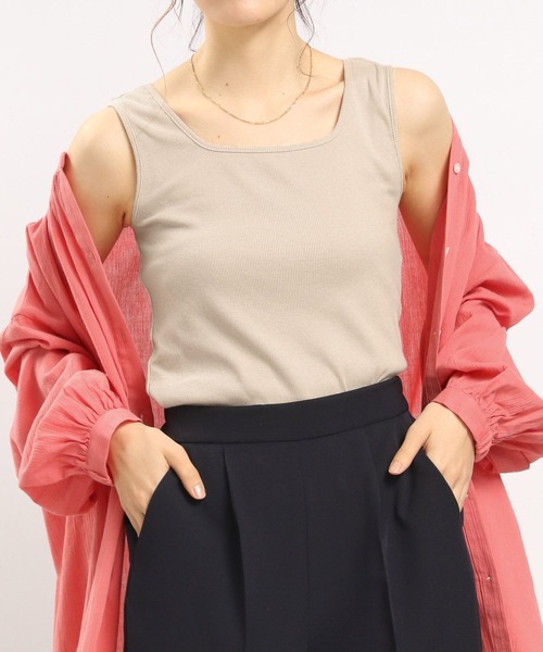 GLOBAL WORK Smile Seed Store（グローバルワーク スマイルシードストア）の「華奢リブタンクトップ/ 175793（タンクトップ・レディース・グレイッシュベージュ・MEDIUM/SMALL）」の8枚目の写真