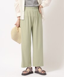 SHOO・LA・RUE | ◆【レイヤードコーデに】すっきり見え ランダムテレコ リブイージー ストレートパンツ(その他パンツ)