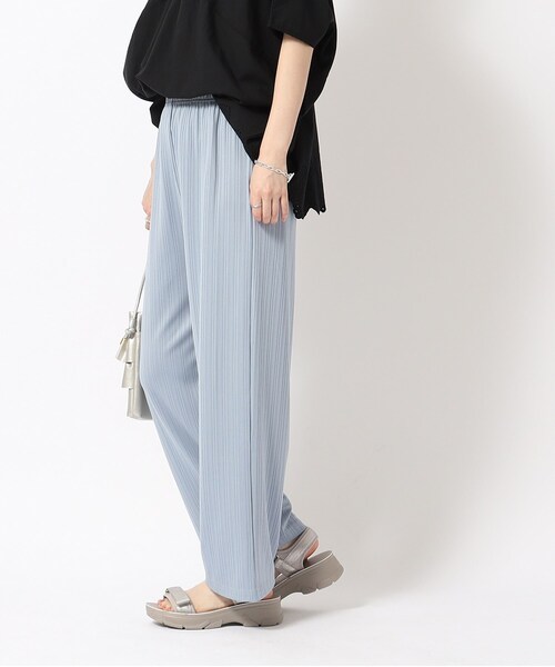 SHOO・LA・RUE（シューラルー）の「◆【レイヤードコーデに】すっきり見え ランダムテレコ リブイージー ストレートパンツ（その他パンツ・レディース・ダークグレー/ライトグレー/グリーン系/ブラック/ライトブルー・04/02/03）」の15枚目の写真