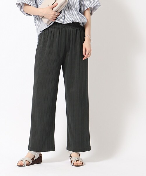 SHOO・LA・RUE（シューラルー）の「◆【レイヤードコーデに】すっきり見え ランダムテレコ リブイージー ストレートパンツ（その他パンツ・レディース・ダークグレー/ライトグレー/グリーン系/ブラック/ライトブルー・04/02/03）」の22枚目の写真