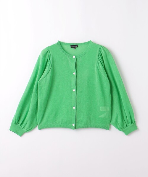 green label relaxing（グリーンレーベルリラクシング）の「シアーニット ボリュームスリーブ カーディガン 100cm-130cm（カーディガン/ボレロ・キッズ・オフホワイト/ケリー・XS110/S130）」の4枚目の写真