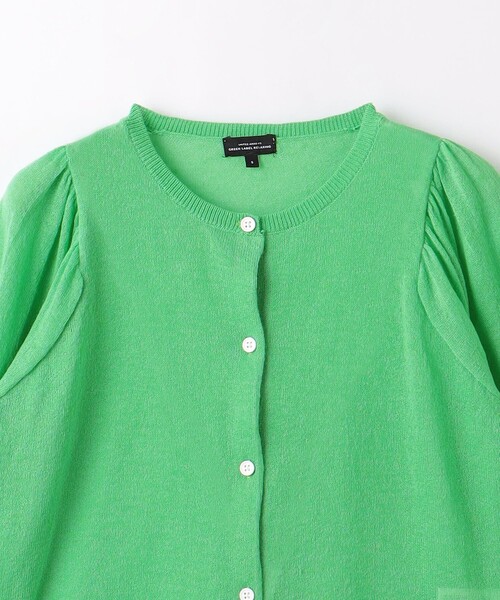 green label relaxing（グリーンレーベルリラクシング）の「シアーニット ボリュームスリーブ カーディガン 100cm-130cm（カーディガン/ボレロ・キッズ・オフホワイト/ケリー・XS110/S130）」の6枚目の写真