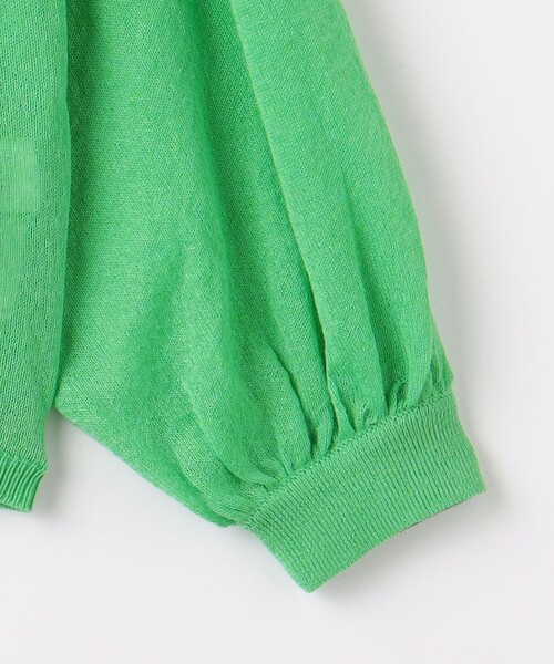 green label relaxing（グリーンレーベルリラクシング）の「シアーニット ボリュームスリーブ カーディガン 100cm-130cm（カーディガン/ボレロ・キッズ・オフホワイト/ケリー・XS110/S130）」の7枚目の写真