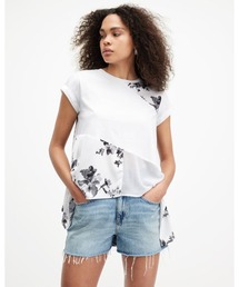 ALLSAINTS | ZALA PRINTED HANDKERCHIEF HEM T-SHIRT | ZALA プリント ハンカチ ヘム Tシャツ(Tシャツ/カットソー)