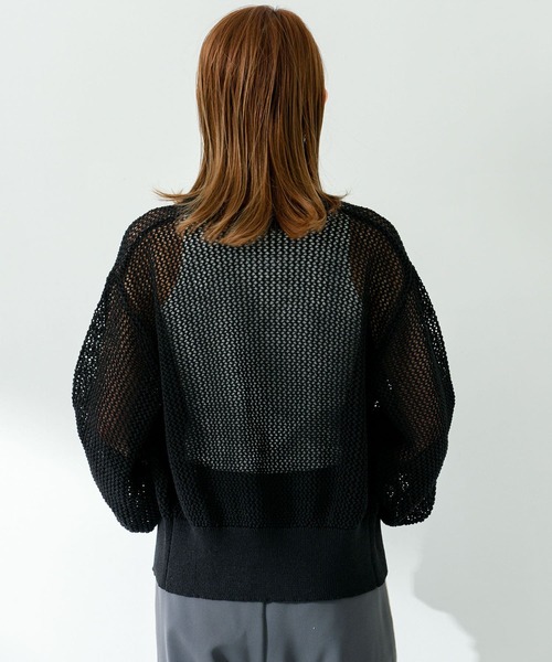 URBAN RESEARCH Sonny Label（アーバンリサーチサニーレーベル）の「ジップメッシュカーディガン（カーディガン/ボレロ・レディース・オフホワイト/ブラック/ブルー系その他・FREE）」の18枚目の写真
