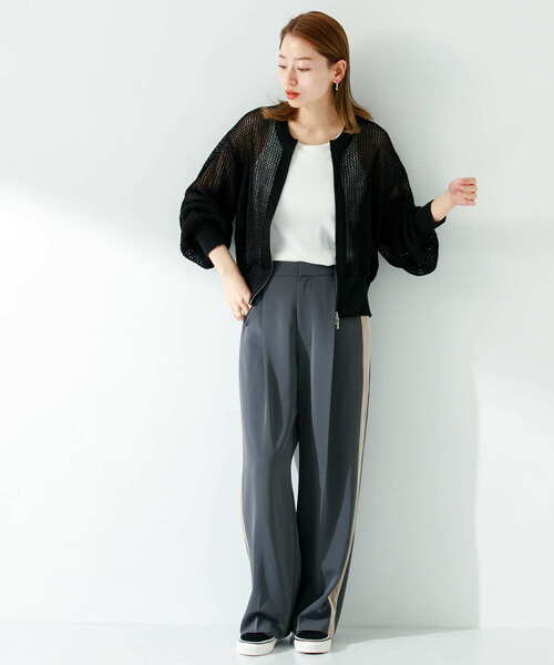 URBAN RESEARCH Sonny Label（アーバンリサーチサニーレーベル）の「ジップメッシュカーディガン（カーディガン/ボレロ・レディース・オフホワイト/ブラック/ブルー系その他・FREE）」の19枚目の写真