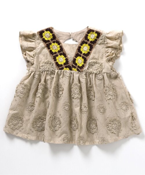 BREEZE(ブリーズ)の「【リンク】クロシェ編みチュニック(チュニック・キッズ・オフホワイト/ベージュ・100/130/120/110/90/80/140)」の8枚目の写真