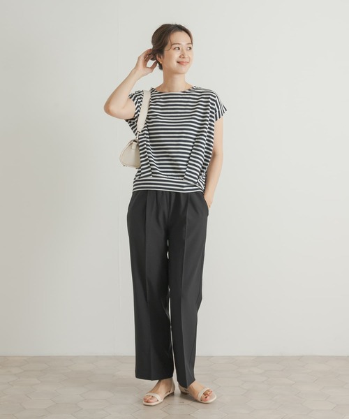 URBAN RESEARCH DOORS（アーバンリサーチドアーズ）の「『UR TECH ひやサラクール』ボーダーフロントタックプルオーバー（Tシャツ/カットソー・レディース・ホワイト系その他/ブルー系その他・MEDIUM）」の20枚目の写真