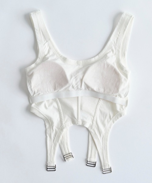 PUBLIC TOKYO(パブリックトウキョウ)の「【カップ付き・華奢見え】hazy ビスチェライクトップ(タンクトップ・レディース・ホワイト・2/1)」の14枚目の写真