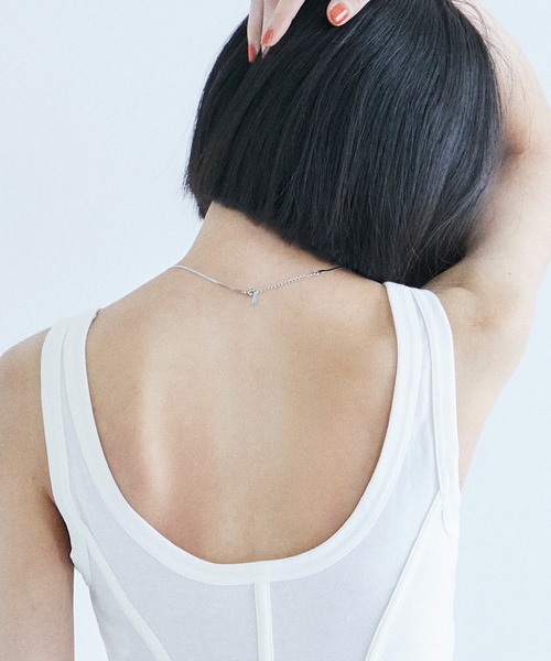 PUBLIC TOKYO(パブリックトウキョウ)の「【カップ付き・華奢見え】hazy ビスチェライクトップ(タンクトップ・レディース・ホワイト・2/1)」の9枚目の写真