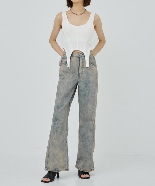 PUBLIC TOKYO(パブリックトウキョウ)の「【カップ付き・華奢見え】hazy ビスチェライクトップ(タンクトップ・レディース・ホワイト・2/1)」の20枚目の写真