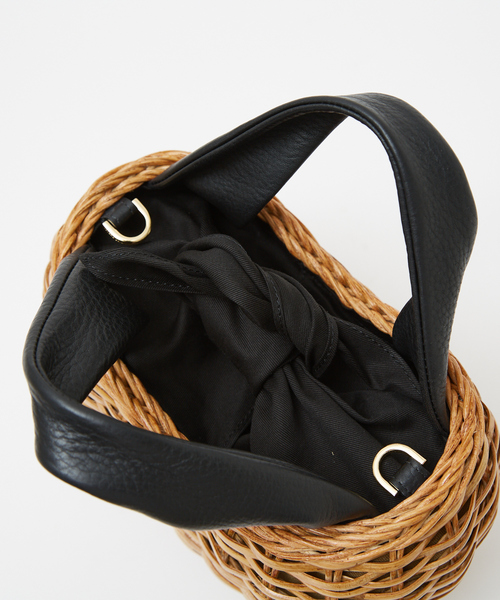 VIOLAd'ORO（ヴィオラドーロ）の「【VIOLAd'ORO】MIRO　カゴバッグ（トートバッグ・レディース・ブラック・フリー）」の9枚目の写真