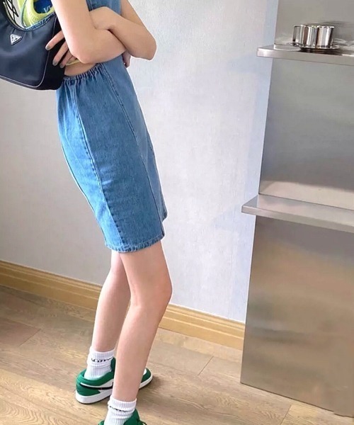SHEENA(シーナ)の「サイドカットアウトデニムミニワンピース(ワンピース・レディース・ブルー・S/M/L)」の12枚目の写真