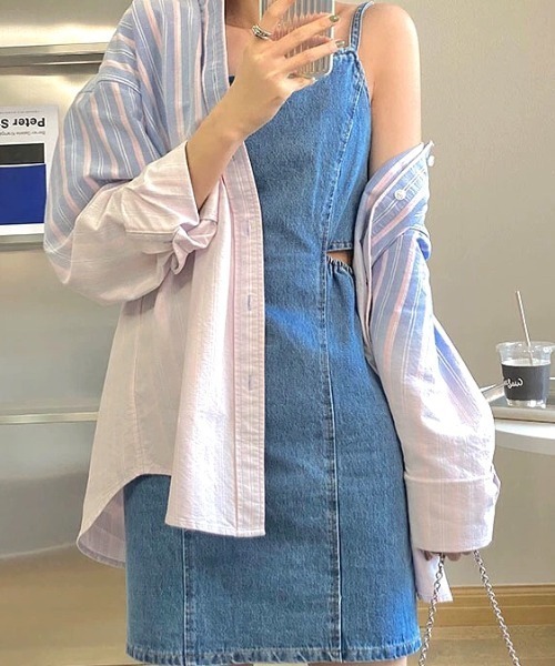 SHEENA(シーナ)の「サイドカットアウトデニムミニワンピース(ワンピース・レディース・ブルー・S/M/L)」の21枚目の写真