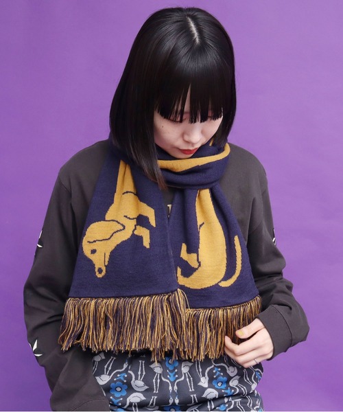 didizizi（ディディジジ）の「ダックスニットマフラー（ストール/ショール・レディース・ネイビー/ブラック・FREE）」の8枚目の写真