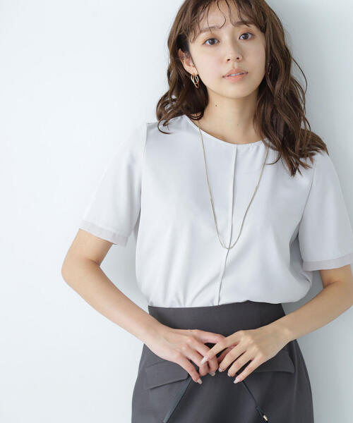 NATURAL  BEAUTY シフォンブラウスBE ナチュラルビューティーベーシック NATURAL BEAUTY BASIC シフォン切替