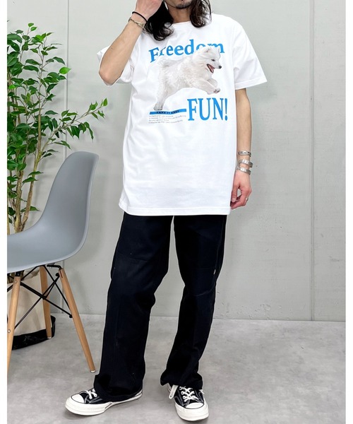 spiritoso(スピリトーゾ)の「FREEDOM FUN シートプリントTシャツ(Tシャツ/カットソー・レディース・アイボリー/ホワイト/ブラック・MEDIUM/LARGE)」の12枚目の写真
