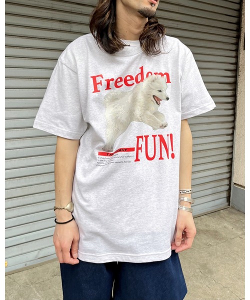 spiritoso(スピリトーゾ)の「FREEDOM FUN シートプリントTシャツ(Tシャツ/カットソー・レディース・アイボリー/ホワイト/ブラック・MEDIUM/LARGE)」の20枚目の写真