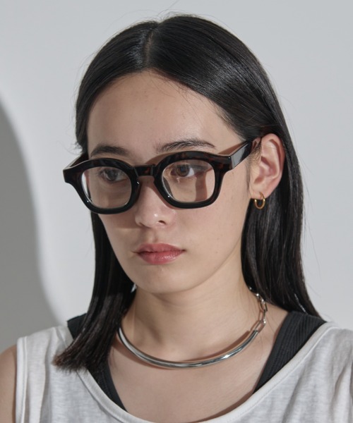 MERLOT（メルロー）の「ウェリントン型メガネ/UVカット（メガネ・レディース・ブラウン/ブラック・FREE）」の10枚目の写真