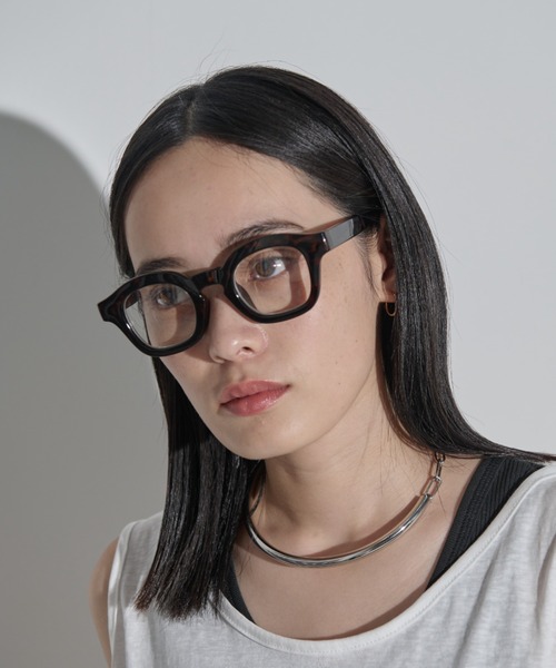 MERLOT（メルロー）の「ウェリントン型メガネ/UVカット（メガネ・レディース・ブラウン/ブラック・FREE）」の11枚目の写真