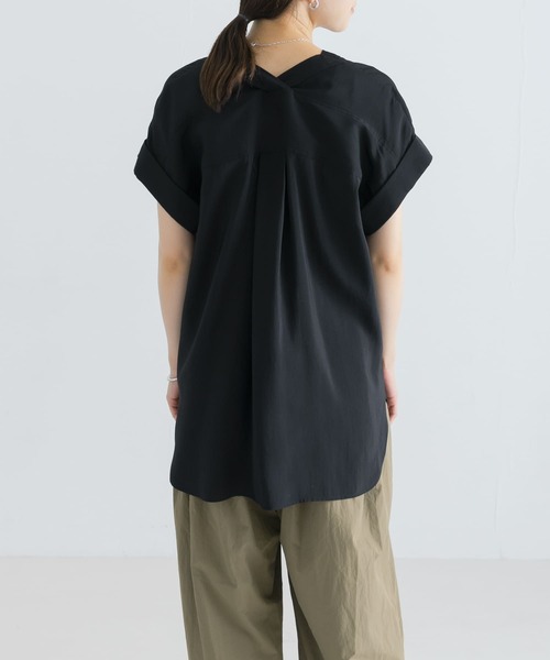 URBAN RESEARCH ブロードカラーレスハーフスリーブ　ブラウス セール】ブロードカラーレスハーフスリーブブラウス（Tシャツ
