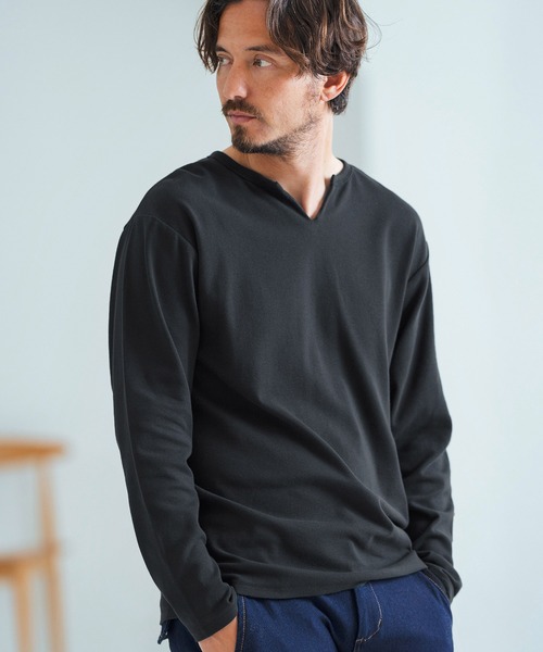 Magine（マージン）の「mlt4786-Span Fraise Long Sleeve Cut Sew ロンT（Tシャツ/カットソー・メンズ・ホワイト/チャコール/ブラック・44/46/48）」の3枚目の写真