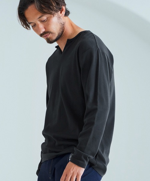 Magine（マージン）の「mlt4786-Span Fraise Long Sleeve Cut Sew ロンT（Tシャツ/カットソー・メンズ・ホワイト/チャコール/ブラック・44/46/48）」の5枚目の写真
