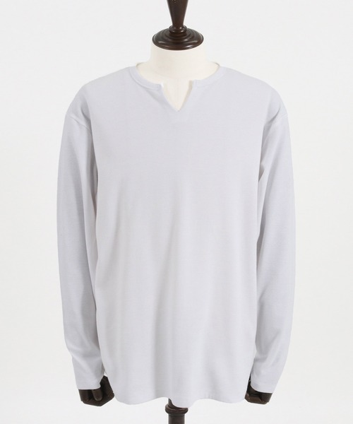 Magine（マージン）の「mlt4786-Span Fraise Long Sleeve Cut Sew ロンT（Tシャツ/カットソー・メンズ・ホワイト/チャコール/ブラック・44/46/48）」の20枚目の写真