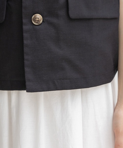 RAGEBLUE（レイジブルー）の「リネン半袖シャツジャケット（シャツ/ブラウス・レディース・ブラック/レッド・FREE）」の9枚目の写真